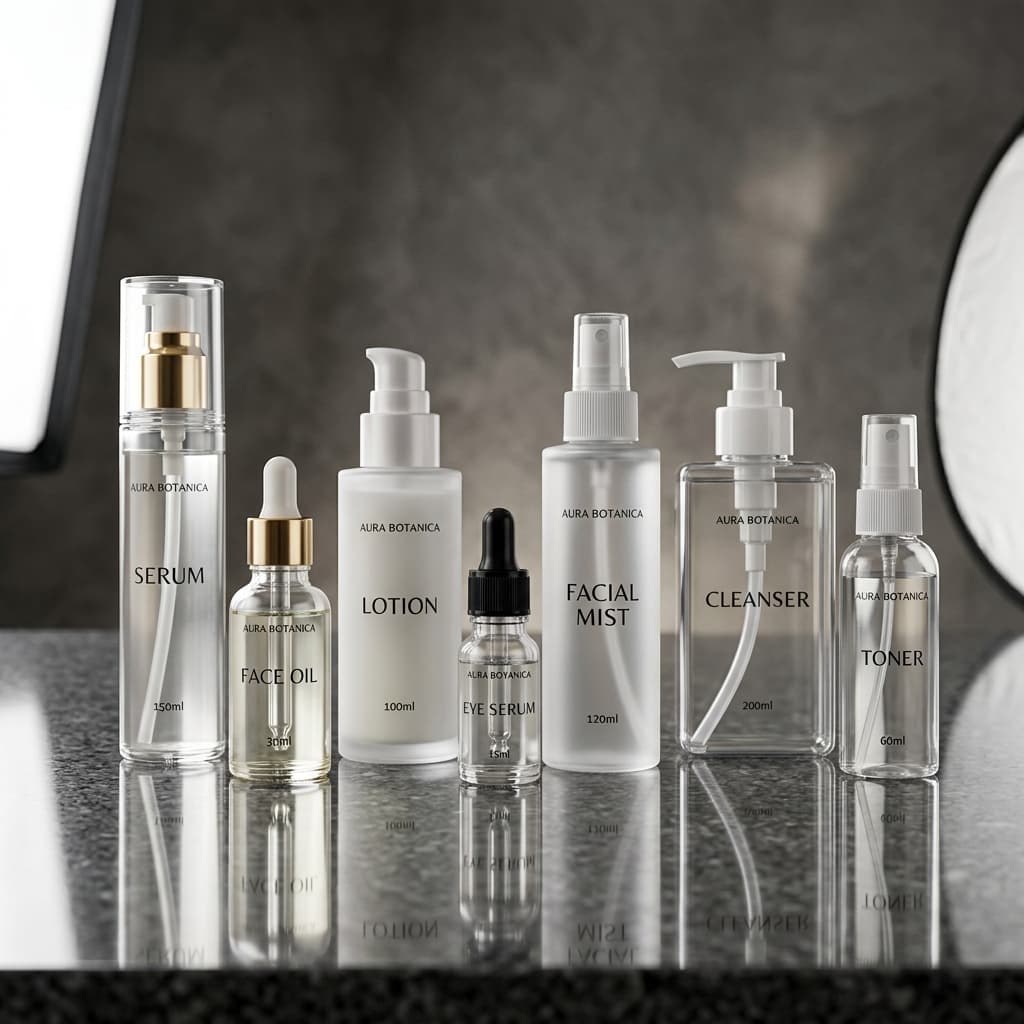 Premium cosmetic PET bottles collection